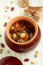 Beans, lentil and pea soup with bacon Royalty Free Stock Photo