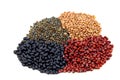 Beans and lentils pulse on white Royalty Free Stock Photo