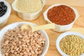 Beans, lentils, and quinoa