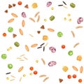 Beans, peas and cereals first seamless pattern