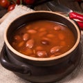 Beans with piquant Tomato sauce Royalty Free Stock Photo