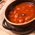 Beans with piquant Tomato sauce Royalty Free Stock Photo