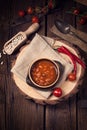 Beans with piquant Tomato sauce Royalty Free Stock Photo