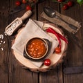 Beans with piquant Tomato sauce Royalty Free Stock Photo