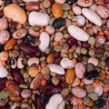 Beans, pulses etc - healthy food background