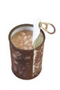 Beans rot in rust cans Royalty Free Stock Photo