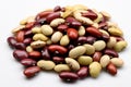 Beans stand out distinctly against a pure white background