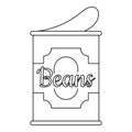 Beans tin can icon, outline style Royalty Free Stock Photo