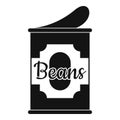 Beans tin can icon, simple style Royalty Free Stock Photo