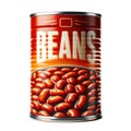 Beans tin can product isolated on white transparent background Royalty Free Stock Photo