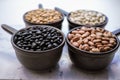 Beans variety/ different types of beans on black wooden background