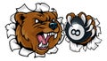 Bear Angry Pool 8 Ball Billiards Mascot Cartoon Royalty Free Stock Photo