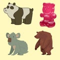 Bear animal vector mammal teddy grizzly funny happy cartoon predator cute character illustration. Royalty Free Stock Photo