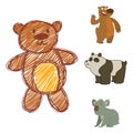 Bear animal vector mammal teddy grizzly funny happy cartoon predator cute character illustration.