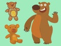 Bear animal vector mammal teddy grizzly funny happy cartoon predator cute character illustration.