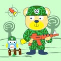 Bear army vector