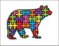 Bear With Autism Puzzle Pieces