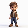 Cartoonish 3d Render Of Mason: Innocent Kid With Jeans, Boots, And Vest