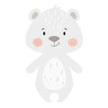 Bear baby print. Cute animal. Cool teddybear illustration