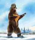 Bear with balalaika. Royalty Free Stock Photo