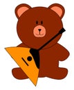 Bear with balalaika, illustration, vector Royalty Free Stock Photo