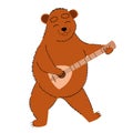 A bear with a balalaika. Russian traditional symbol.