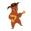 Bear with balalaika vector illustration. Russian tradicional symbol. T Royalty Free Stock Photo