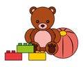 Bear ball blocks kid toys Royalty Free Stock Photo