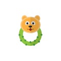 Bear Beanbag Flat Icon. Rattle Vector Element Can Be Used For Bear, Beanbag, Rattle Design Concept.