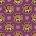 Bear bear head only seamless pattern Royalty Free Stock Photo