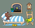 Bear in the bed Royalty Free Stock Photo
