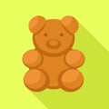 Bear biscuit icon, flat style