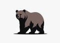 Bear black vector grizzly logo icon. Bear flat silhouette mountain animal illustration shape symbol design. Royalty Free Stock Photo