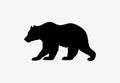 Bear black vector grizzly logo icon. Bear flat silhouette mountain animal illustration shape symbol design. Royalty Free Stock Photo