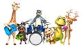 Bear,Boar,Monkey,Dinasaur,Dear and Giraffe collection with prop Royalty Free Stock Photo