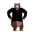 Bear boss. Grizzly businessman in business suit. Wild animal