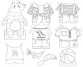 Bear Boy Paper Doll Dress Up Toy Colorless Royalty Free Stock Photo