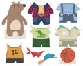 Bear Boy Paper Doll Dress Up Toy