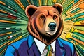 Bear businessman - Stock market downtrend concept