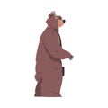 Bear Businessman Stretching out his Hand for Handshake, Humanized Brown Animal Character Cartoon Vector Illustration