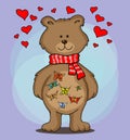 A bear with butterflies in the stomach Royalty Free Stock Photo