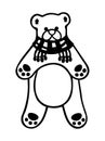 Bear cartoon outline vector drawing Royalty Free Stock Photo