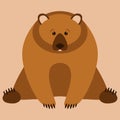 Bear cartoon vector illustration flat style front