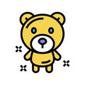 bear character balloon color icon vector illustration Royalty Free Stock Photo