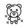 bear character balloon line icon vector illustration Royalty Free Stock Photo