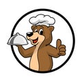 Bear chef logo mascot vector