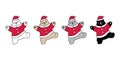 Bear Christmas polar icon vector santa claus hat dance logo cartoon character gift doodle illustration design