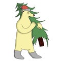 Bear with Christmas tree