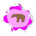 Bear colored origami style liquid bacdge icon. Simple color vector of oriqami animals icons for ui and ux, website or mobile Royalty Free Stock Photo