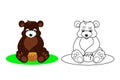 Bear coloring book, for kids, vector illustration